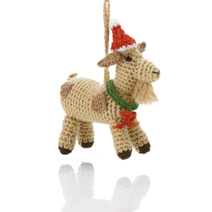 Barnyard Christmas Goat Ornament
