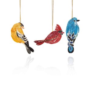 Quilled Woodland Birds Ornaments - Set of 3