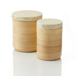 Lim Dom Bamboo Canisters - Set of 2