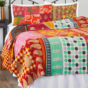 kantha patchwork bedding